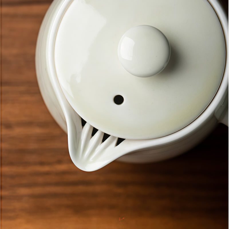 Plum Blossom Porcelain Kungfu Tea Set with Tray - 9 Pcs - 4