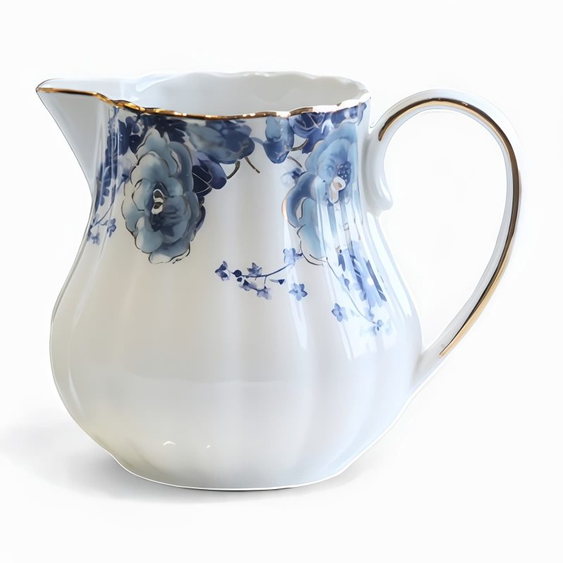 Zucker- und Milchset aus Porzellan mit Rosenmuster Rose Pattern Porcelain Sugar and Creamer Set | Elegant Tea Accessories - 2