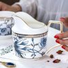 Blue & White Magnolia Bone China Creamer & Sugar Bowl Set | Yucca Collection - 1
