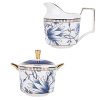 Blue & White Magnolia Bone China Creamer & Sugar Bowl Set | Yucca Collection - 5