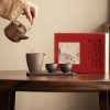 Deep Brown Vintage Japanese Gongfu Ceramic Tea Set with Rust Glaze - 2