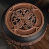 Teedose aus lila Ton mit Fisch-Relief Purple Pottery Fish Tea Caddy: Airtight Loose Tea Storage - 3