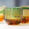 Handgeschliffenes Edo-Kiriko Sake-Glas aus grün-bernsteinfarbenem Kristall Edo Kiriko Green-Amber Crystal Sake Glass | Handcrafted Japanese Drinkware - 19