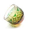 Handgeschliffenes Edo-Kiriko Sake-Glas aus grün-bernsteinfarbenem Kristall Edo Kiriko Green-Amber Crystal Sake Glass | Handcrafted Japanese Drinkware - 11