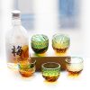 Handgeschliffenes Edo-Kiriko Sake-Glas aus grün-bernsteinfarbenem Kristall Edo Kiriko Green-Amber Crystal Sake Glass | Handcrafted Japanese Drinkware - 7