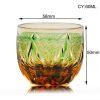 Handgeschliffenes Edo-Kiriko Sake-Glas aus grün-bernsteinfarbenem Kristall Edo Kiriko Green-Amber Crystal Sake Glass | Handcrafted Japanese Drinkware - 10