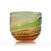 Handgeschliffenes Edo-Kiriko Sake-Glas aus grün-bernsteinfarbenem Kristall Edo Kiriko Green-Amber Crystal Sake Glass | Handcrafted Japanese Drinkware - 16