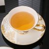 Bone China Teetasse und Unterteller Set mit goldenem Ahornblatt & Goldgriff Gold Maple Leaf Bone China Tea Cup & Saucer Set with Gold Handle - 4