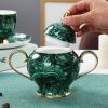 Vibrant Green Porcelain English Tea Set - Elegant Household Tea Party Set - 2