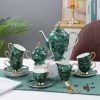 Vibrant Green Porcelain English Tea Set - Elegant Household Tea Party Set - 6