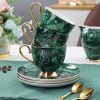 Vibrant Green Porcelain English Tea Set - Elegant Household Tea Party Set - 3