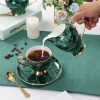 Vibrant Green Porcelain English Tea Set - Elegant Household Tea Party Set - 1