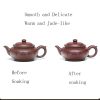 Handmade Plum Blossom Bird Yixing Purple Clay Tea Set - 6