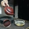 Handmade Plum Blossom Bird Yixing Purple Clay Tea Set - 5
