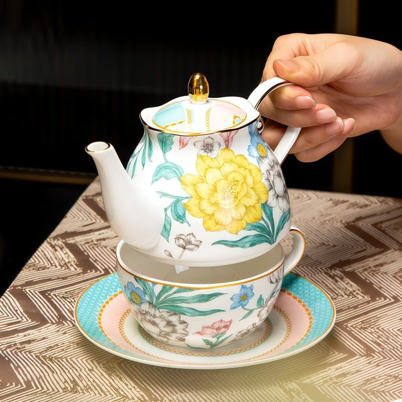Tea-for-One-Set „Mailänder Garten“ aus Bone China Milan Garden Chrysanthemum Bone China Tea for One Set - 1
