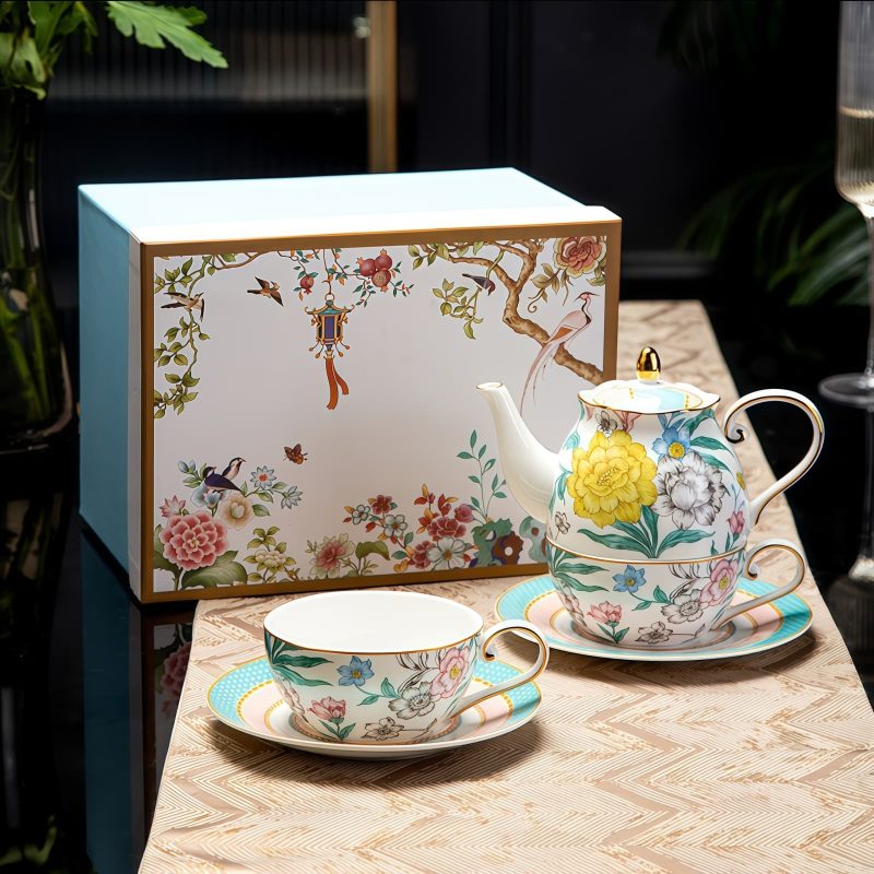 Tea-for-One-Set „Mailänder Garten“ aus Bone China Milan Garden Chrysanthemum Bone China Tea for One Set - 7