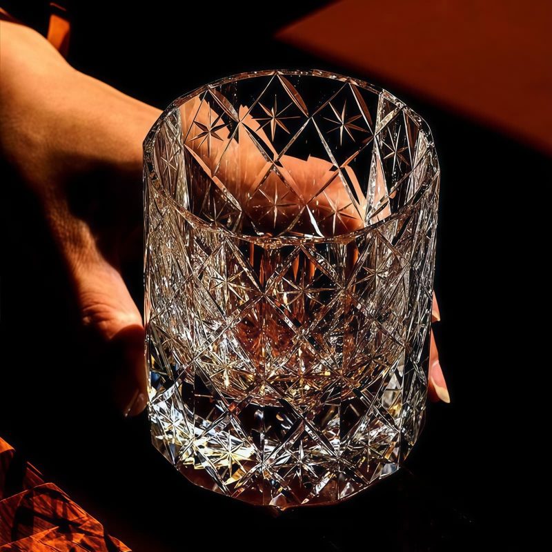 Edo Kiriko Star Cut Crystal Whisky Glass | Handcrafted Japanese Tumbler - 2