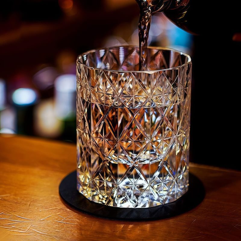 Edo Kiriko Star Cut Crystal Whisky Glass | Handcrafted Japanese Tumbler - 5