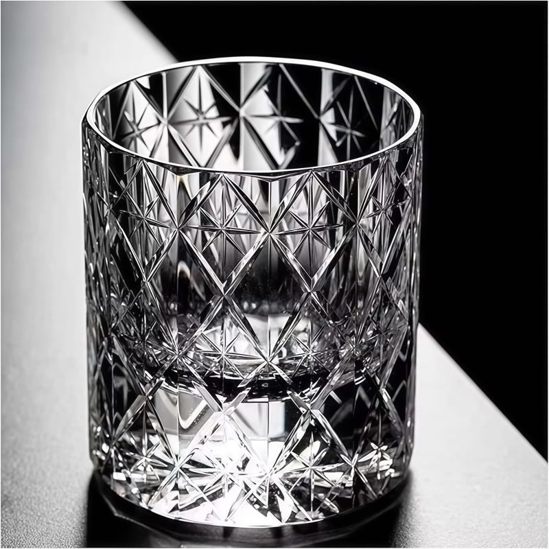 Edo Kiriko Star Cut Crystal Whisky Glass | Handcrafted Japanese Tumbler - 4