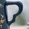 Teetasse aus Porzellan mit Bambus-Motiv, Sieb und Deckel Bamboo Pattern Porcelain Tea Mug with Infuser & Lid | 12 OZ Loose Leaf - 4