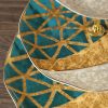 Luxuriöse Etagere aus Bone China in Gold-Grün Luxury Golden Green Bone China Tiered Cupcake Stand - 3