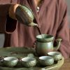 Lotus Japanese Gongfu Tea Set - Rough Pottery Ceremony Set - 3
