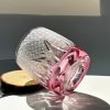 Handgefertigtes Edo-Kiriko-Whiskyglas „Pink Ember“ Edo Kiriko Handcrafted Pink Ember Whiskey Glass - Starburst Crystal Tumbler - 3