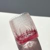 Handgefertigtes Edo-Kiriko-Whiskyglas „Pink Ember“ Edo Kiriko Handcrafted Pink Ember Whiskey Glass - Starburst Crystal Tumbler - 5