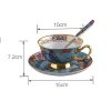 Bone China Tassen- und Untertassen-Set mit blauem Blumen- und Vogelmotiv Blue Flowers & Birds Bone China Cup & Saucer Set - 5