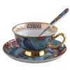 Bone China Tassen- und Untertassen-Set mit blauem Blumen- und Vogelmotiv Blue Flowers & Birds Bone China Cup & Saucer Set - 8