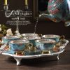 Bone China Tassen- und Untertassen-Set mit blauem Blumen- und Vogelmotiv Blue Flowers & Birds Bone China Cup & Saucer Set - 1