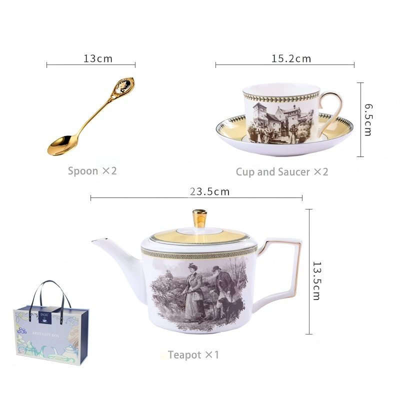 Handgefertigtes Skagen Teeservice aus feinstem Bone China Skagen Handcrafted Bone China Tea Set | Vintage European Dinnerware - 15