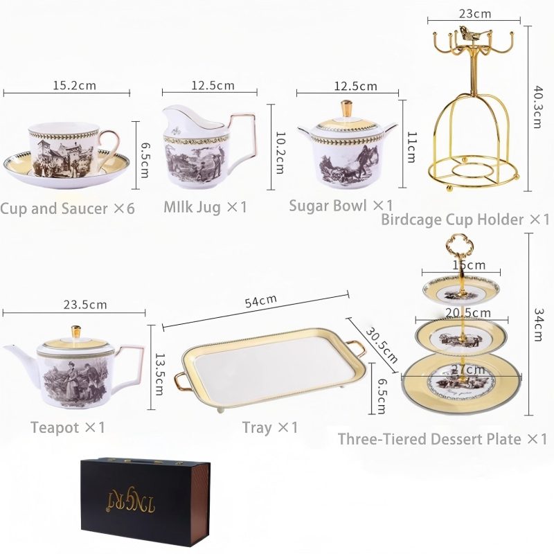 Handgefertigtes Skagen Teeservice aus feinstem Bone China Skagen Handcrafted Bone China Tea Set | Vintage European Dinnerware - 8