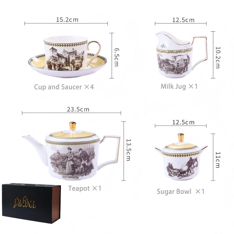Handgefertigtes Skagen Teeservice aus feinstem Bone China Skagen Handcrafted Bone China Tea Set | Vintage European Dinnerware - 5