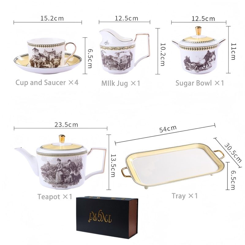 Handgefertigtes Skagen Teeservice aus feinstem Bone China Skagen Handcrafted Bone China Tea Set | Vintage European Dinnerware - 7