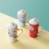 Porzellan-Teetasse mit Pfingstrosen-Motiv, Goldrand, Teesieb und Deckel Peony Porcelain Tea Mug with Gold Trim, Infuser & Lid | Elegant Tea Cup - 2