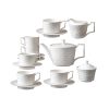 Weißes Porzellan-Teeservice mit Bohème-Relief White Bohemian Embossed Porcelain Tea Set - Elegant English Teaware - 1