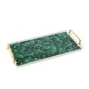 Luxury Green Porcelain Tray with Gold-Plated Handles | Elegant Decor - 6