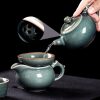 Handgefertigtes Gongfu-Teeservice aus Seladon-Porzellan mit Wassermelonen-Struktur Watermelon Texture Celadon Gongfu Tea Set | Handmade Jingdezhen Porcelain - 2