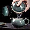 Handgefertigtes Gongfu-Teeservice aus Seladon-Porzellan mit Wassermelonen-Struktur Watermelon Texture Celadon Gongfu Tea Set | Handmade Jingdezhen Porcelain - 3