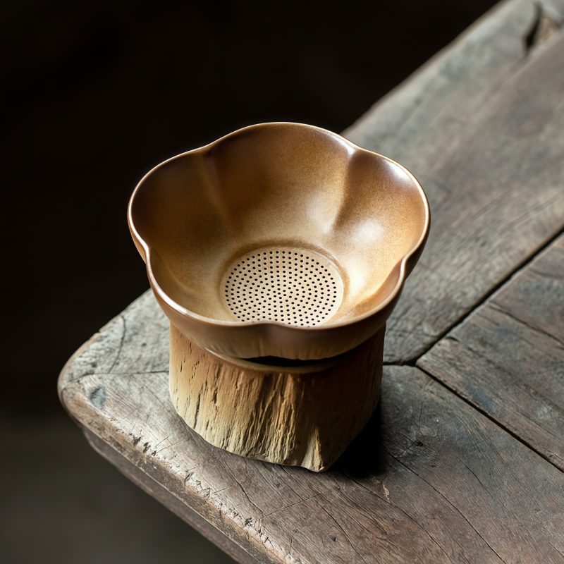 Rustikales Teeset aus holzgefeuerter Keramik mit brauner Glasur Rustic Wood-Fired Brown Glaze Pottery Tea Set - 4
