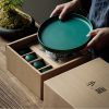 Minimalist Japanese Tea Set: Ceramic Teapot with Tray - 8