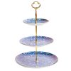 Etagere aus Bone China mit edlem Edelstein-Relief und goldenem Gestänge Gem-like Bone China Tiered Cake Stand with Gold Rods - 6