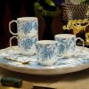 Blau-Weißes Tee-Service aus Porzellan mit Granatapfelblüten-Motiv und Tablett Blue & White Garnet-Flower Porcelain Tea Set with Tray - 4