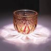 Handgefertigtes Edo-Kiriko Sake-Glas aus bernstein-rotem Kristall Edo Kiriko Handcrafted Red-Amber Crystal Sake Glass - 14