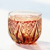 Handgefertigtes Edo-Kiriko Sake-Glas aus bernstein-rotem Kristall Edo Kiriko Handcrafted Red-Amber Crystal Sake Glass - 7