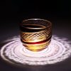 Handgefertigtes Edo-Kiriko Sake-Glas aus bernstein-rotem Kristall Edo Kiriko Handcrafted Red-Amber Crystal Sake Glass - 16