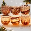 Handgefertigtes Edo-Kiriko Sake-Glas aus bernstein-rotem Kristall Edo Kiriko Handcrafted Red-Amber Crystal Sake Glass - 13