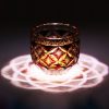 Handgefertigtes Edo-Kiriko Sake-Glas aus bernstein-rotem Kristall Edo Kiriko Handcrafted Red-Amber Crystal Sake Glass - 18