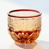 Handgefertigtes Edo-Kiriko Sake-Glas aus bernstein-rotem Kristall Edo Kiriko Handcrafted Red-Amber Crystal Sake Glass - 4